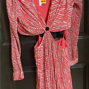 Michael Kors Geranium Red Striped Dress
